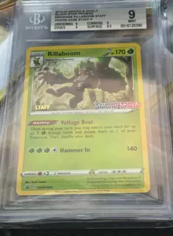 Rillaboom Staff BGS 9 Mint 2020 Pokemon SWSH006 Prerelease Black Star Promo - Image 1