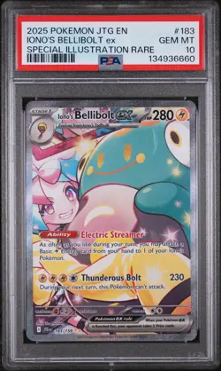 2025 POKEMON JTG EN-JOURNEY TOGETHER #183 IONO'S BELLIBOLT EX PSA 10 - Image 1