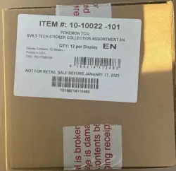 POKEMON PRISMATIC EVOLUTIONS TECH STICKER COLLECTION CASE BOX SEALED (12 CT) - Image 1