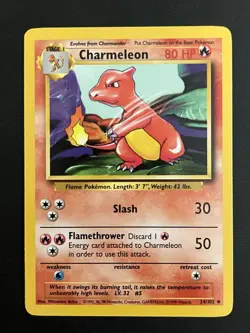 Pokemon Base Set Unlimited Charmeleon 24/102 NM-LP - Image 1