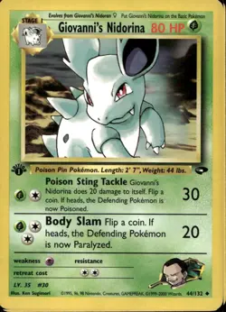 Giovanni's Nidorina 44/132 1st Ed Uncommon WOTC Gym Challenge Pokemon - Image 1