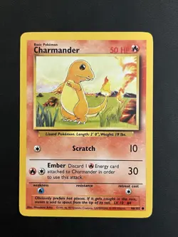 Pokemon Base Set Unlimited Charmander 46/102 NM-LP - Image 1