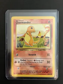 Pokemon Base Set Unlimited Charmander 46/102 NM-LP - Image 3