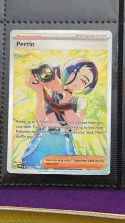 Pokemon Perrin 220/167 Twilight Masquerade Full Art Trainer Holo SIR (read) - Image 2