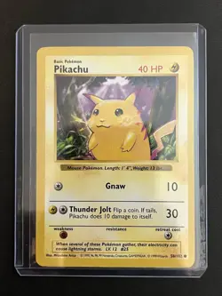 Pokemon Base Set Shadowless Pikachu 58/102 MP - Image 3