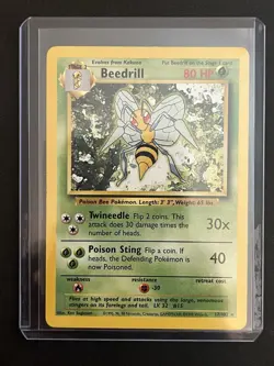 Pokemon Base Set Unlimited Beedrill 17/102 MP - Image 3