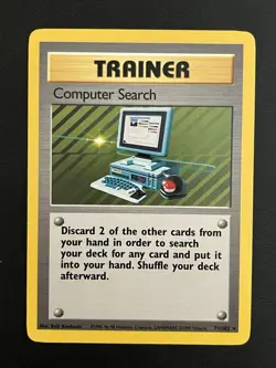 Pokemon Base Set Unlimited Computer Search 71/102 LP - Image 1