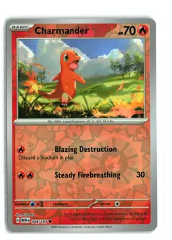 Charmander 004/165 151 Reverse Holo Rare Pokemon TCG NM-LP - Image 1