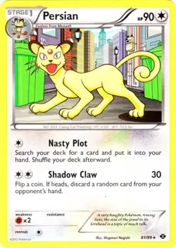 Pokemon - Persian - 81/99 - Rare - BW - Next Destinies - NM - Image 1