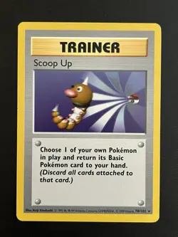 Pokemon Base Set Shadowless Scoop Up 24/102 LP-MP - Image 1