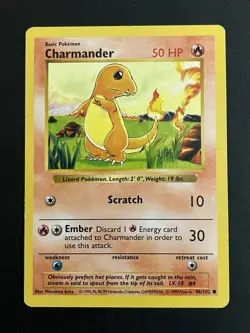 Pokemon Base Set Shadowless Charmander 46/102 & Charmeleon 24/102 MP - Image 2