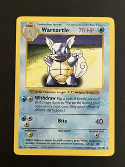 Pokemon Base Set Shadowless Squirtle 63/102 & Warortle 42/102 LP-MP - Image 4