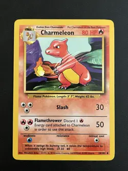 Pokemon Base Set Unlimited Charmander 46/102 & Charmeleon 24/102 NM-LP - Image 4