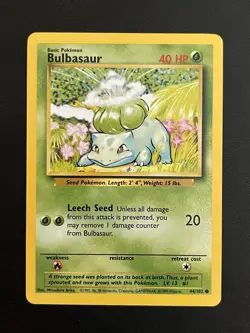 Pokemon Base Set Unlimited Bulbasaur 44/102 & Ivysaur 30/102 NM-LP - Image 2