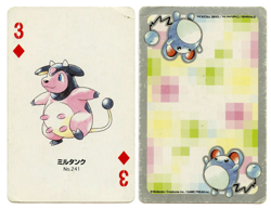 2000 Miltank 3 of Diamonds Pokemon Silver Part 2 Playing Card Japan Original - Image 1