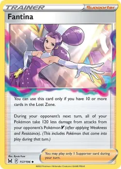 Fantina 157/196 Reverse Holo LP - Pokemon TCG Sw&Sh Lost Origin LOR Trainer - Image 5