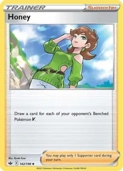 Honey 142/198 Reverse Holo LP - Pokemon TCG Sw&Sh Chilling Reign CRE Trainer - Image 4