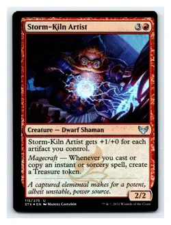 1x Storm-Kiln Artist, Foil, Strixhaven, Magic MTG Off Center Misprint - Image 1