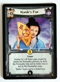 Kaede's Fan L5R Legend of the Five Rings CCG Winds of Change WoC - Image 1