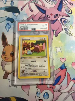 2001 POKEMON NEO DISCOVERY 1ST EDITION #65 TEDDIURSA PSA 8 - Image 1