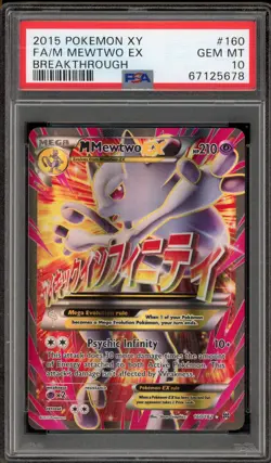 Pokemon M Mewtwo EX XY Breakthrough Full Art #160 PSA 10 Gem Mint - Image 1