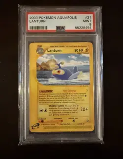 Pokemon 2003 Aquapolis Lanturn 21/147 PSA 9 MINT - Image 1