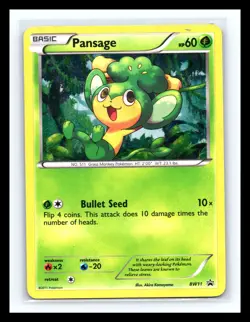 💥 Pokemon TCG - PANSAGE - BW11 - COSMOS HOLO PROMO - BLACK & WHITE (2011) - Image 1