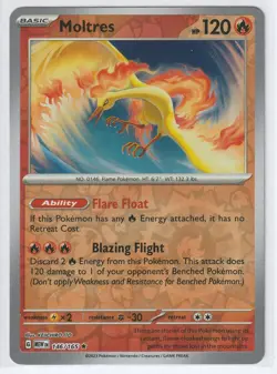 MOLTRES 146/165 Pokemon TCG Rare 151 Reverse Holo NM - Image 1