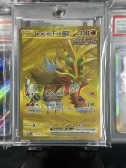 Pokemon Gouging Fire ex 214/162 Temporal Forces Gold Hyper Rare Holo - Image 1