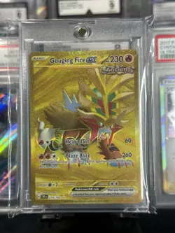 Pokemon Gouging Fire ex 214/162 Temporal Forces Gold Hyper Rare Holo - Image 2