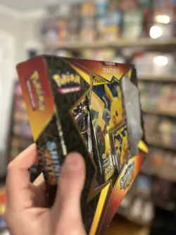 Pokemon TCG Pikachu V Promo Box Collection Shining Fates New Sealed 4 Packs - Image 2