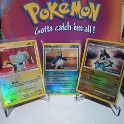 Shinx, Prinplup and Lucario Pokemon reverse holo burger king lot promos - Image 1