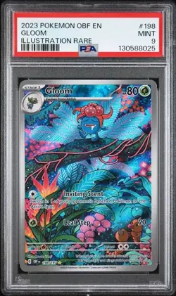 2023 Pokemon OBF EN Gloom ILLUSTRATION RARE FULL ART 198/197 PSA 9 MINT - Image 1