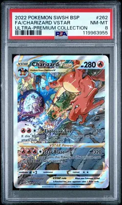 2022 Pokemon SWSH BSP FA/CHARIZARD VSTAR Ultra Premium Collection PSA 8 - Image 1