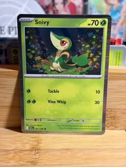 SNIVY 001/086 Black Bolt 'Poster Collection' Promo Tinsel Holo Pokemon TCG NM - Image 1