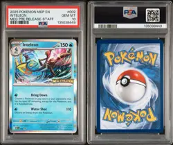 POKEMON MEGA EVOLUTION INTELEON PRERELEASE STAFF BLACK STAR PROMO #002 PSA 10 - Image 3