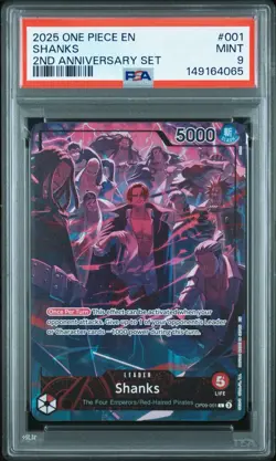 2025 ONE PIECE ENGLISH VERSION 2ND ANV SET #001 SHANKS PSA 9 - Image 1