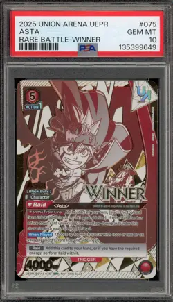 Union Arena Asta Rare Battle Winner #075 PSA 10 Gem Mint - Image 1