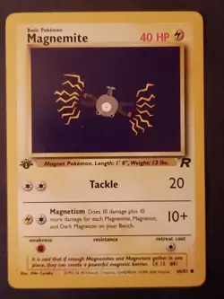Pokemon Card Team Rocket Magnemite 1st Edition #60/82 VLP. - Image 1