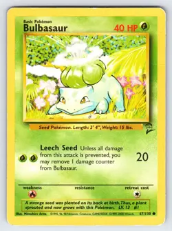 Bulbasaur 67/130 Base Set 2 Pokemon Card TCG Vintage WOTC Common - Mp/Hp - Image 1