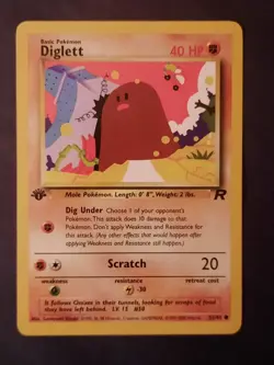 Pokemon Card Diglett 52/82 Team Rocket-1st Edition Regular VLP-NM - Image 1