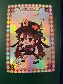 Hu Tao genshin impact SR-018 Doujin Card chibi goddess story anime mihoyo - Image 1