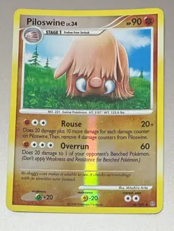 POKEMON TCG PILOSWINE 46/100 STORMFRONT REVERSE HOLO EXCELLENT NR MINT - Image 1