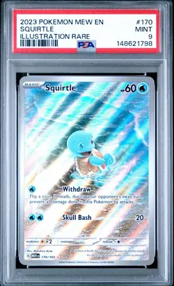 2023 Pokemon Mew EN 151 Squirtle Illustration Rare PSA 9 #170 - Image 1