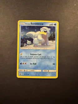 Alolan Sandshrew 19a/145 Cosmos Holo Pokemon Card Guardians Rising LP 2017 - Image 1