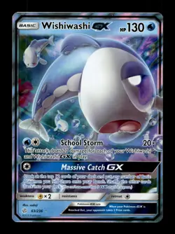 SM - Cosmic Eclipse #63/236 Wishiwashi GX Ultra Rare,Holo Pokemon - Image 1