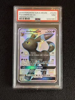 2019 POKEMON SUN & MOON HIDDEN FATES #SV69 FULL ART/UMBREON GX PSA 9 - Image 1