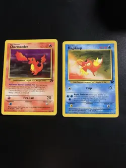Team Rocket Pokemon Cards - Charmander #50 And Magikarp #47 - Image 1