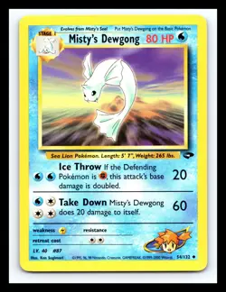 💥 Misty’s Dewgong 54/132 Gym Challenge WOTC Pokemon Vintage 2000 Non Holo Foil - Image 1