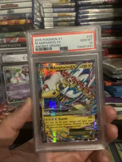Pokemon XY Ancient Origins Mega Ampharos Ex #28 PSA 10 - Image 1